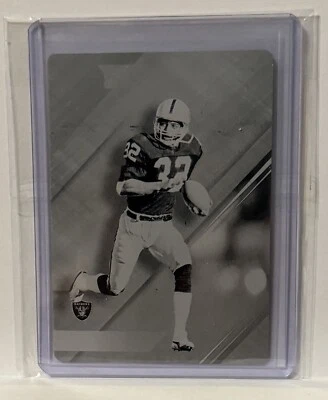 2019 Panini XR - Gilded Greats #11 Marcus Allen, Printing Plate, Front Black, /1 - Image 1 of 2