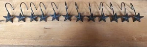 Shower Hooks Rustic Stars Farmhouse Americana Shower Hooks 12pc Set - Picture 1 of 1