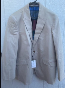 NEW Robert Graham Blazer Men's 46Reg 46R Beige Tan - Picture 1 of 5