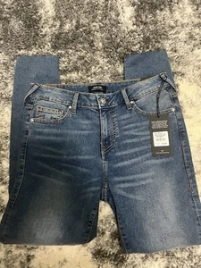True Religion NEU Damen Jennie Curvy Mid-Rise Super Skinny Jeans Raw Hem S29 Neu mit Etikett - Bild 1 von 8