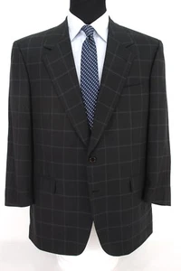 Brioni Augusto 2Btn Sport Coat Jacket Black Gray Check Wool Center Vent Slim 45R - Picture 1 of 10