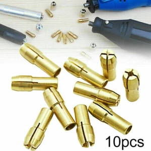 10 x Brass Drill Chuck Collet Bit For Dremel Rotary Tools Adapter 0.5mm-3.2mm - Picture 1 of 9