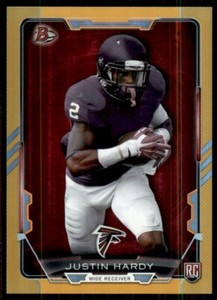 2015 Bowman Rookies Orange Justin Hardy Rookie /299 Atlanta Falcons #54