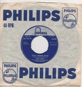 CLEO LAINE you'll answer to me*i only have eyes for you 1961 UK FONTANA 7" 45 - Bild 1 von 4