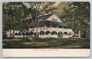 Zanesville OH Pavilion Gant Park Ohio Postcard Muskingum County Closed in 1907 - Picture 1 of 5