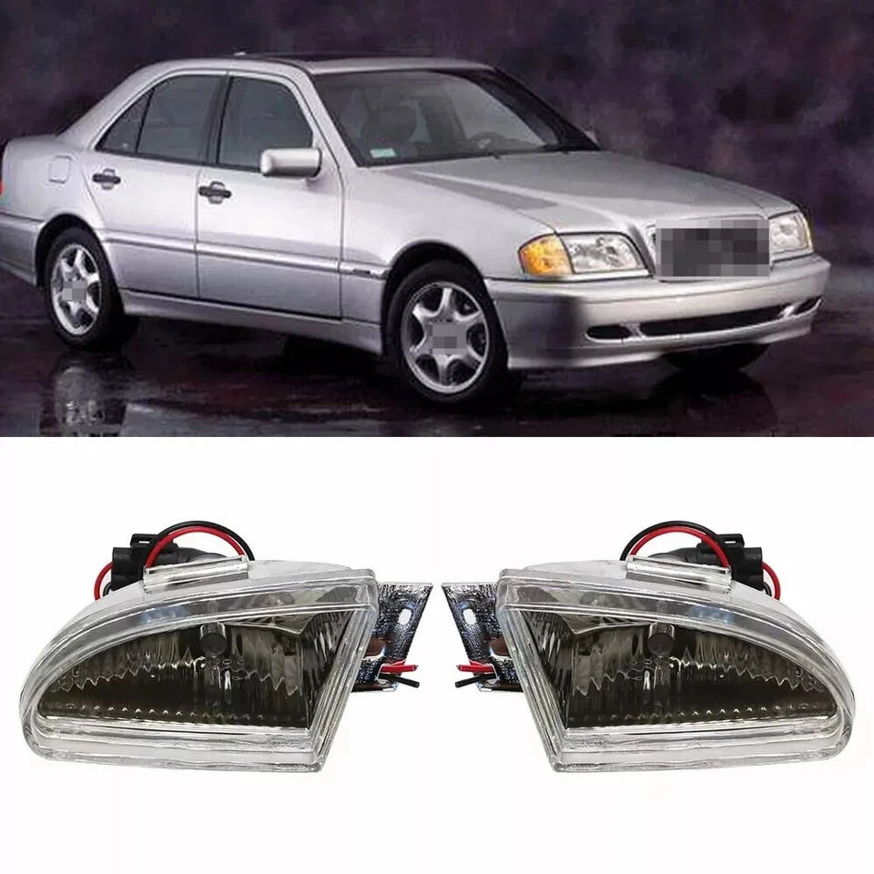 2Pcs For Mercedes Benz C Class W202 Fog light Front Turn signal Fog Lamp 1994-04 Foto 1 de 4