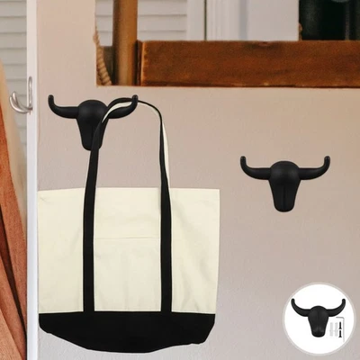 Bull Head Molding Hook Wall Mount Bag Coat Hanger Storage Hook for Hallway - Imagen 1 de 4