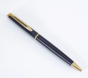 WATERMAN HALBKUGELSCHREIBER SCHWARZ LACK & GOLDRAND - Bild 1 von 9