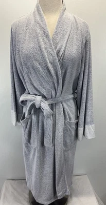 Халат женский N by Natori размер большой подпоясанный махровая одежда для отдыха пижама с синими карманами - Изображение 1 из 4