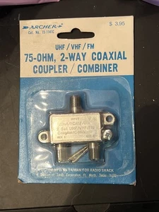 Vintage Archer UHF/VHF/FM 75-Ohm Coaxial Coupler Radio Shack New Old Stock - Picture 1 of 2