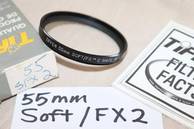 NEW Vtg TIFFEN 55mm SOFT/FX 2 FILTER USA 55mm FX2 SOFT FX -Softens Fine Details - Image 1 of 4