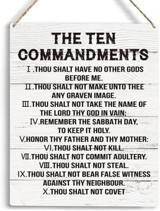YCYD Inspirational Ten Commandments Wall Art,10 Commandments Wall Decor - Picture 1 of 6