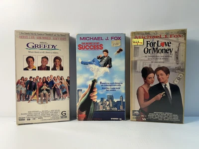 Michael J. Fox VHS Lot - Greedy, Secret of My Success, For Love or Money - Image 1 of 4