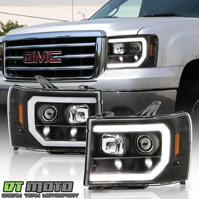 [Edición Negra] Faros Proyectores Tubo LED 2007-2013 GMC Sierra 1500 2500HD Foto 1 de 4