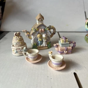 Precious Moments 1998 Mini Wedding Tea Set #477974 Enesco - Picture 1 of 3