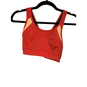 Tek Gear Medium Support Sports Bra Red Orange Cross Back Activewear - Picture 1 of 3