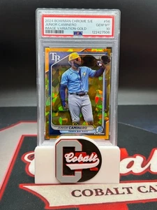 Junior Caminero 2024 Bowman Chrome Sapphire Rookie RC Image Var Gold /50 PSA 10 - Picture 1 of 1