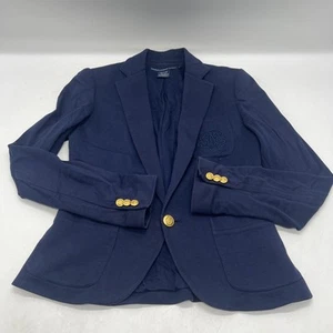 Blazer (giacca) donna Ralph Lauren! Crest blu navy con tasca sul petto lavorato a maglia - Foto 1 di 14