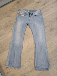 Mens Diesel Zathan Jeans Waist 32 Inch Leg 32 Inch Wash 008sz Boot Cut Light Blu - Picture 1 of 9