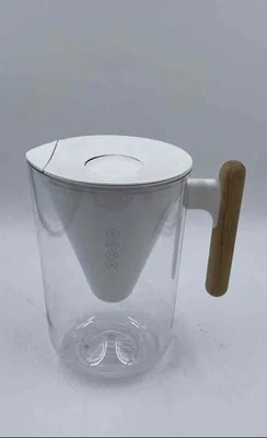 Soma Clear White Wooden Handle 10-Cup Drinking Water Filter Pitcher - Image 1 of 4