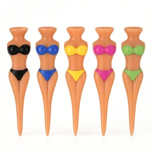 5pcs Bikini Girl Golf Tees – Fun Novelty Mixed Colour Plastic Golf Accessories - Picture 1 of 2