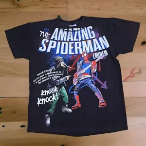 T shirt Eminem The Amazing Spiderman stile vintage taglia L ristampa fascia dissolvenza - Foto 1 di 9
