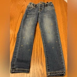 Cat & Jack Blue Jeans With Gold Stars Size 5 - Picture 1 of 5