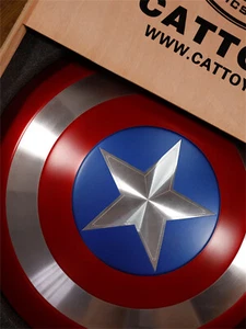 Cattoys 57cm Captain America Shield Painted Alloy Metal w/ Wooden Box Collection - Picture 1 of 14