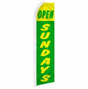 "OPEN SUNDAYS" advertising super flag swooper banner business sign yg - Picture 1 of 10