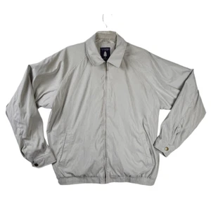 Roundtree & Yorke Mens Size Large Ivory Travel Smart Zip Windbreaker Jacket Coat - Picture 1 of 10