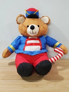 Teddy Bear Soldier Puffy Parachute Plush International Silver Co Christmas Vtg - Picture 1 of 7