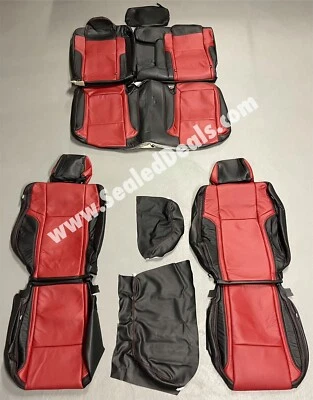 Katzkin Black & Cardinal Perf Leather Seat Covers for 2015-2022 Dodge Challenger - Image 1 of 4
