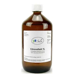Sala Citronellaöl Aroma ätherisches Öl naturrein 1 L 1000 ml Glasflasche - Bild 1 von 5