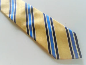 Donald Trump Signature Collection Men's Neck Tie Yellow with Blue Stripes - Picture 1 of 7
