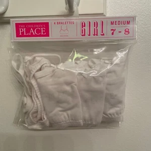 The Children's Place 4 White Bralettes Size M 7 - 8 NEW in Package - Picture 1 of 2