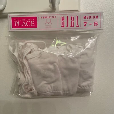 The Children's Place 4 Bralettes Blancos Talla M 7 - 8 NUEVO en Paquete Foto 1 de 2