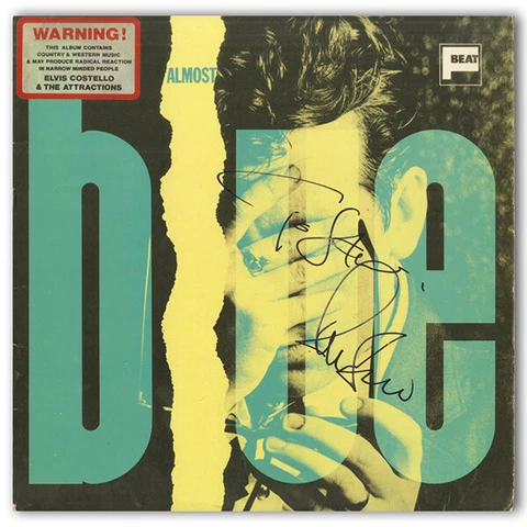 Elvis Costello Signed Album Cover 'Almost Blue' Cover