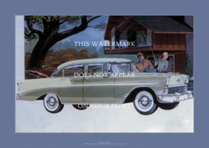 Chevrolet Bel Air Art Print – Sedán de cuatro puertas 1956 Coche – 2 tamaños Póster - Imagen 1 de 4