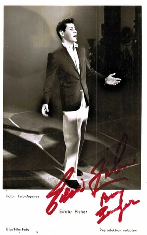 Eddie Fisher Original Signature On Card No. 8594 D Cover