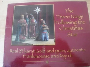 The Three Kings Following The Christmas Star - Real 23 Karat Gold & Myrrh - Picture 1 of 9