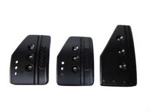 Sparco Style Black Aluminum Non Slip Sport Pedal Brake Pad Covers Manual Car 3PC - Picture 1 of 8