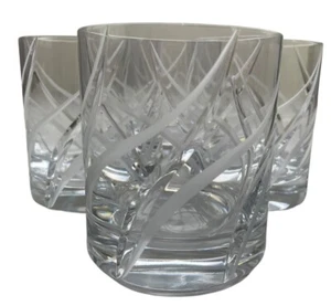 Set of 4 Mikasa Crystal Windlass Swirl Cut Glass Highball Old Fashion Tumbler - Picture 1 of 9