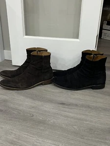 $1496 2x Pairs John Varvatos Collection Morrison Sharpei Boot Black And Brown 12 - Picture 1 of 11