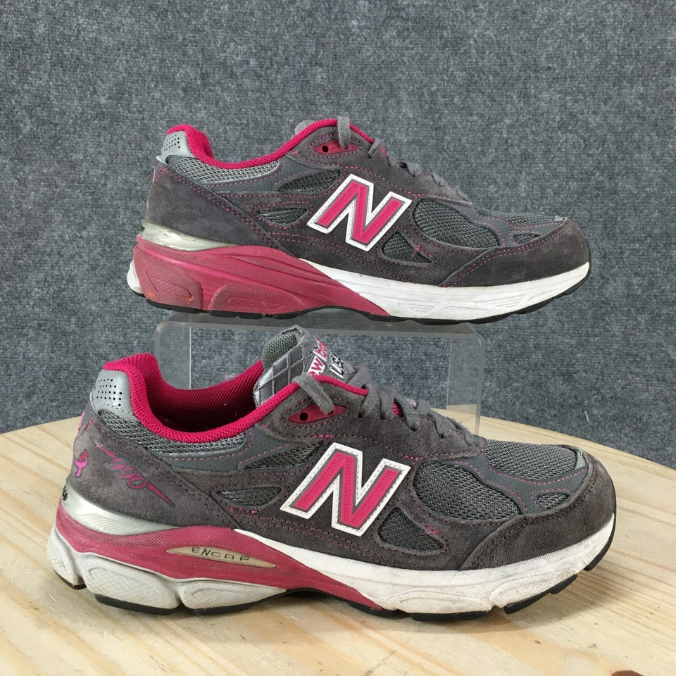 New Balance 990v3 Zapatos Mujer 8.5 Cáncer de Mama Tenis Gris Con Cordones W990KM3 Foto 1 de 4