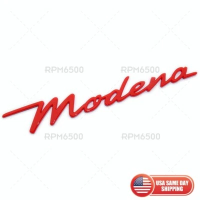 For Maserati Modena Side Fender Marker Nameplate Logo Emblem Badge Sport Red - Image 1 of 4