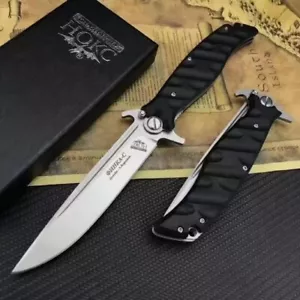 Nuevo cuchillo plegable grande de apertura rápida hoja D2 supervivencia mango G10 mango cuchillo plegable DF40 - Imagen 1 de 8