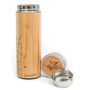 Bambus Thermobecher - Thermoflasche, Reisebecher, Teebereiter, to-go, Edelstahl - Bild 1 von 8