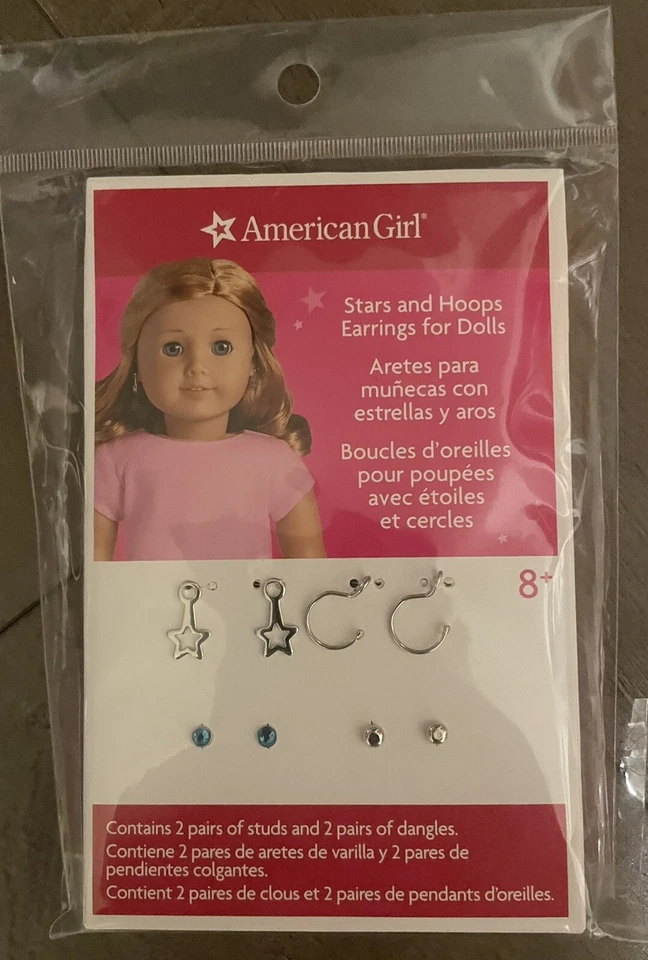 American Girl VHTF Retired Stars Hoops Earrings 4 Dolls