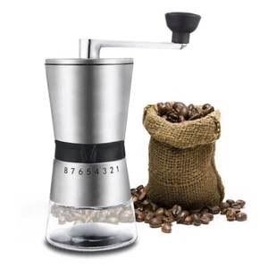Einstellbar Kaffeemühle Edelstahl Handkaffeemühle Kaffee Mühle Manuell GratMühle - Bild 1 von 23
