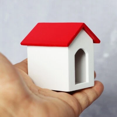 Casa de muñecas AirAds escala 1:12 casa de muñecas miniaturas madera perro casa gato hogar rojo Foto 1 de 4